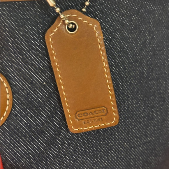 Vintage Coach varsity stripe denim tote - Picture 14 of 14